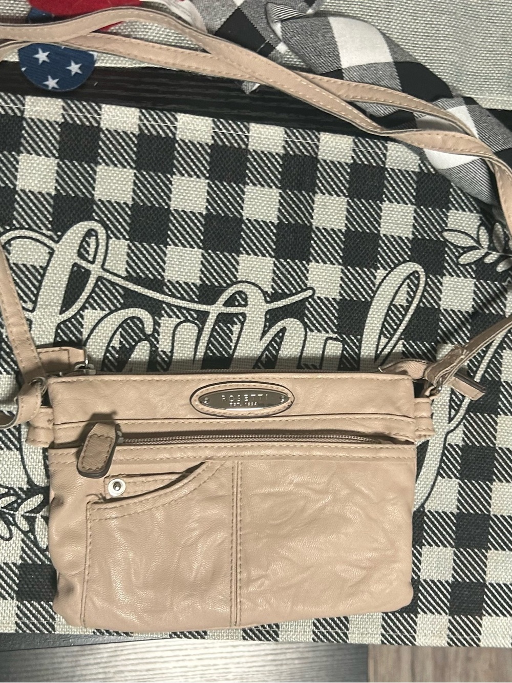 Rosetti Beige Crossbody Bag with Slim Strap